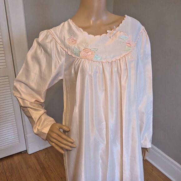 NWT 90s Barbizon Nightgown Pink Floral Pajamas Lingerie Coquette Size SP - Picture 4 of 10
